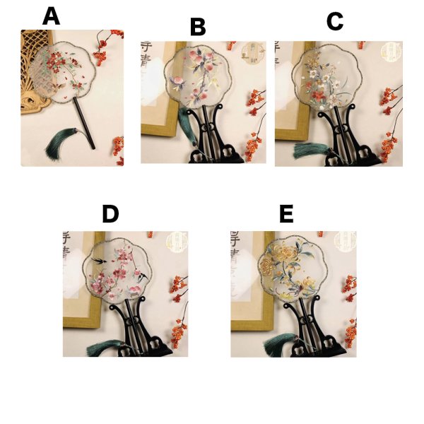 画像2: 中国雑貨 団扇 うちわ 003 刺繍 (2)