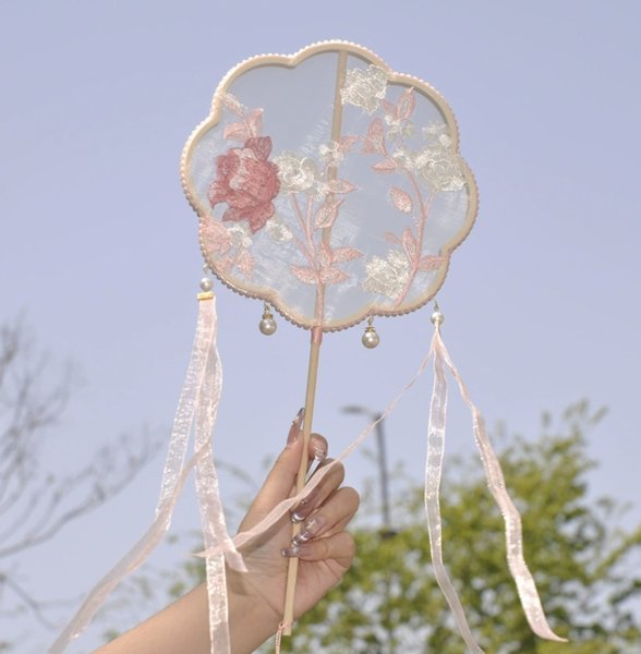 画像5: 中国雑貨 団扇 うちわ 002 刺繍 (5)