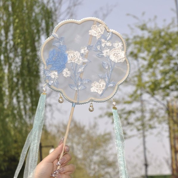 画像3: 中国雑貨 団扇 うちわ 002 刺繍 (3)