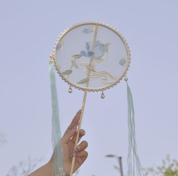 画像6: 中国雑貨 団扇 うちわ 002 刺繍 (6)