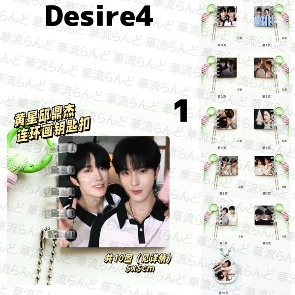 画像2: Desire4 アクリルキーホルダーミニ写真集 031  黄星 ホアンシン チウディンジエ 邱鼎傑 リーペイエン 李沛恩 ジャンホン 江衡 (2)