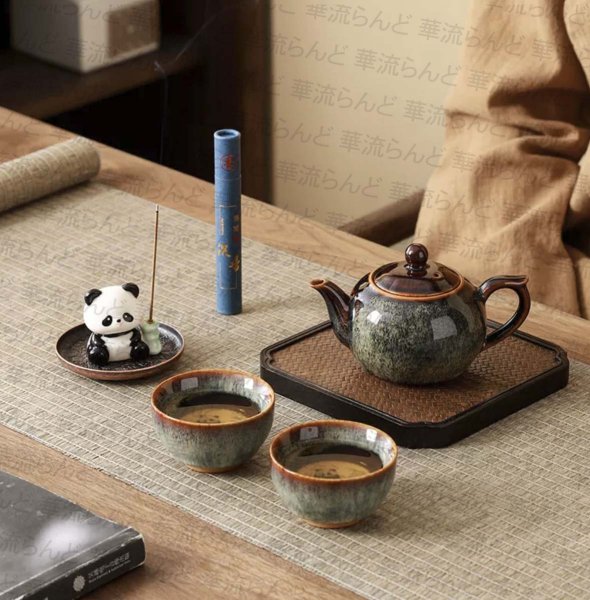 画像2: パンダ グッズ  ティーポットセット 005 PANDA 茶器 (2)