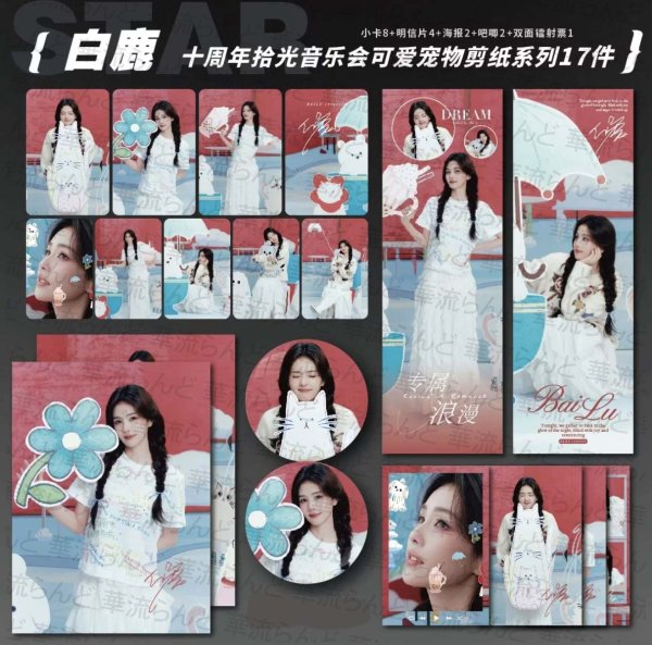 画像1: 白鹿 10th Anniversary 写真、缶バッジ等17セット 005 バイルー バイ・ルー BaiLu (1)